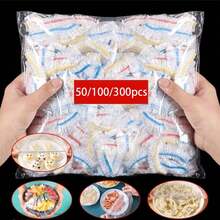 50/100/300入 彩色保鮮膜拋棄式食物蓋 水果保鮮塑膠袋 廚房配件 - 彩色 - 查看 2