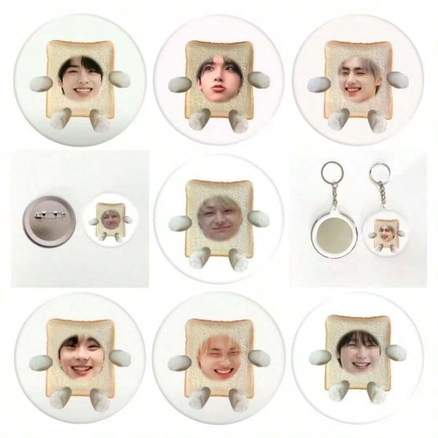 ENH/YPEN K-Pop 偶像趣味徽章 58mm 錫製鈕扣胸章附鏡面鑰匙圈,粉絲支持周邊商品,送給同學與好友的小禮物 - 彩色 - 查看 1
