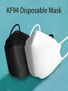 10-50pcs Premium 4-Layer Breathable Face Masks, Meltblown Fabric Material, Black And White Colors Available, Suitable For Daily Outdoor Use - Multicolor - View 1