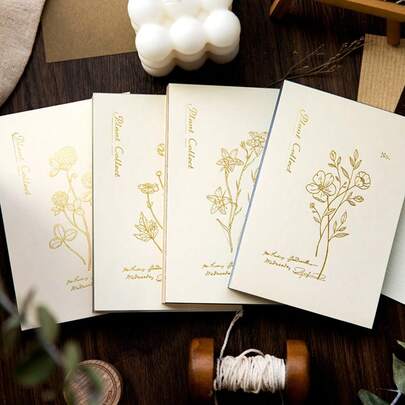 JotBox Heart-Blossom Special Paper Collection Material Book, Vintage Scrapbook Collage Background, Writable Basic Memo Paper