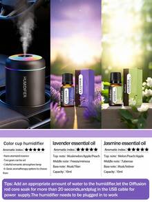 New USB Aromatherapy Humidifier With Cool Mist And LED Colorful Lights, Small Humidifier, Aromatherapy Spray Machine, Available In Black And White, Long-Lasting Fresh Air, Suitable For Car, Bedroom, Office, Bathroom, Living Room, Desktop, Great Gift, Can Be Paired With 6 Essential Oils, Home Desktop Hydration Spray Car Atmosphere Seven-Color Light Bedroom Aromatherapy Spray Hydration - Fragrance Set - View 17