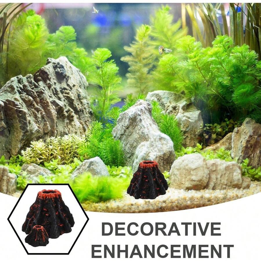 1個水族魚缸植物兩棲動物躲避穴蝦棲息處配件，提升魚缸美感水族裝飾（魚缸配件/水池配件）