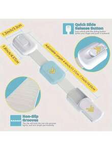 1/3pcs Child Safety Locks, Multi-Functional Baby Lock Straps With Adjustable Length, Anti-Pinch, ABS Material, Suitable For Cabinets, Drawers, Toilets, Refrigerators - Multicolor - View 7
