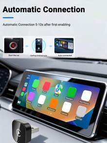 XUDA 2026 新款 2合1 無線 CarPlay / Android Auto 超迷你適配器 - 2.4-5.0 GHz WiFi 5 Carplay 轉換器，有線轉無線，快速自動連接，無延遲，緊湊設計，附 USB/USB-C 接口，免電池 - A - 查看 6