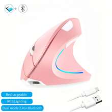 Ergonomic Vertical Wireless Mouse, Bluetooth & 2.4G Dual Mode Computer Mouse, RGB Light Type-C Rechargeable Mouse , 3 DPI Adjustable, Silent Click, 6 Buttons, Carpal Tunnel Relief,Compatible With Laptop PC Tablet Android,For Home Office Gaming - View 15
