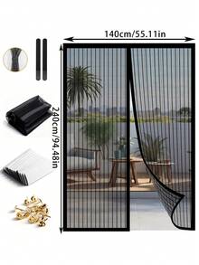 Magnetic Screen Door, Magnetic Closure, Insect-Proof & Breathable, Thickened Mesh, Pet-Friendly, Suitable For Front Door, Sliding Door, Fly Screen, Fly Curtain, RV Accessories, Fly Net, Mosquito Net, Screen Door, Fly Net/Insect-Proof Screen - Multicolor - View 22