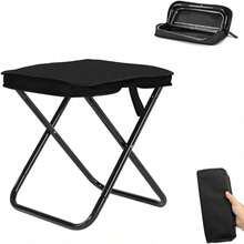 30cm Klappbarer Camping-Hocker, Leichter Tragestuhl Für Reisen, Wandern, Angeln, Grillen & Strand – Ideal Für Outdoor, Festival & Balkon, Großflächiger Sitz Mit Stabiler Konstruktion, Platzsparendes Faltmöbel Für Erwachsene - Schwarz - Übersicht 7