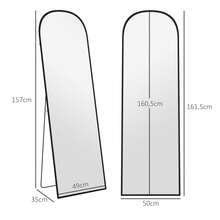 Full-Length Mirror 1615 X 50 Cm With Aluminum Alloy Frame For Living Room Or Bedroom, Black Color. - 黑色 - 查看 8