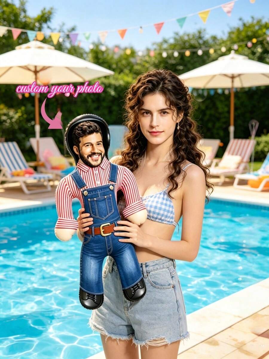 1pc Personalized Groom Inflatable Blow Mold Prop, Customized Inflatable Product, Suitable For Bachelor Party And Bachelorette Party, Unique Bride-To-Be Wedding Gift Idea - Multicolor - View 1