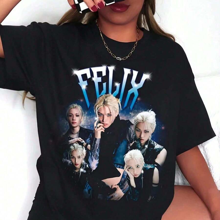 Camiseta Gráfica para Mujeres y Hombres - Negro - Ver 1