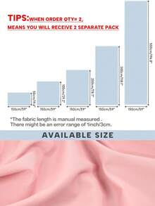 1pc Whole Roll Cut-To-Size Solid Color Polyester Fabric, Clothing Lining Handmade DIY Sewing Material - Pink - View 2