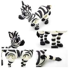 Cartoon Movable Zebra Figurine 3D Printed Jointed Doll African Wildlife Desktop Decor Ornament Fun Collectible Birthday Gift - 彩色 - 查看 6