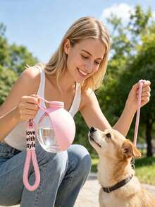 1pc 2-In-1 Pet Dog Water Bottle & Bowl Set, Equipped With Pet Car Leash, Portable Pet Water Dispenser, Pet Travel Hydration Container Cup, Outdoor Leak-Proof Built-In Design, Lightweight And Easy To Carry, Suitable For Walking And Hiking - Multicolor - View 2