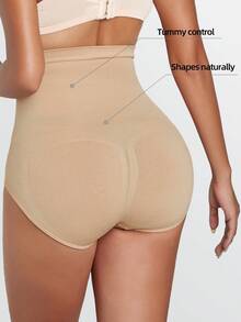 4pcs Solid Color Seamless High Waist Tummy Control Butt Lifting Panties For Women - Multicolor - View 2