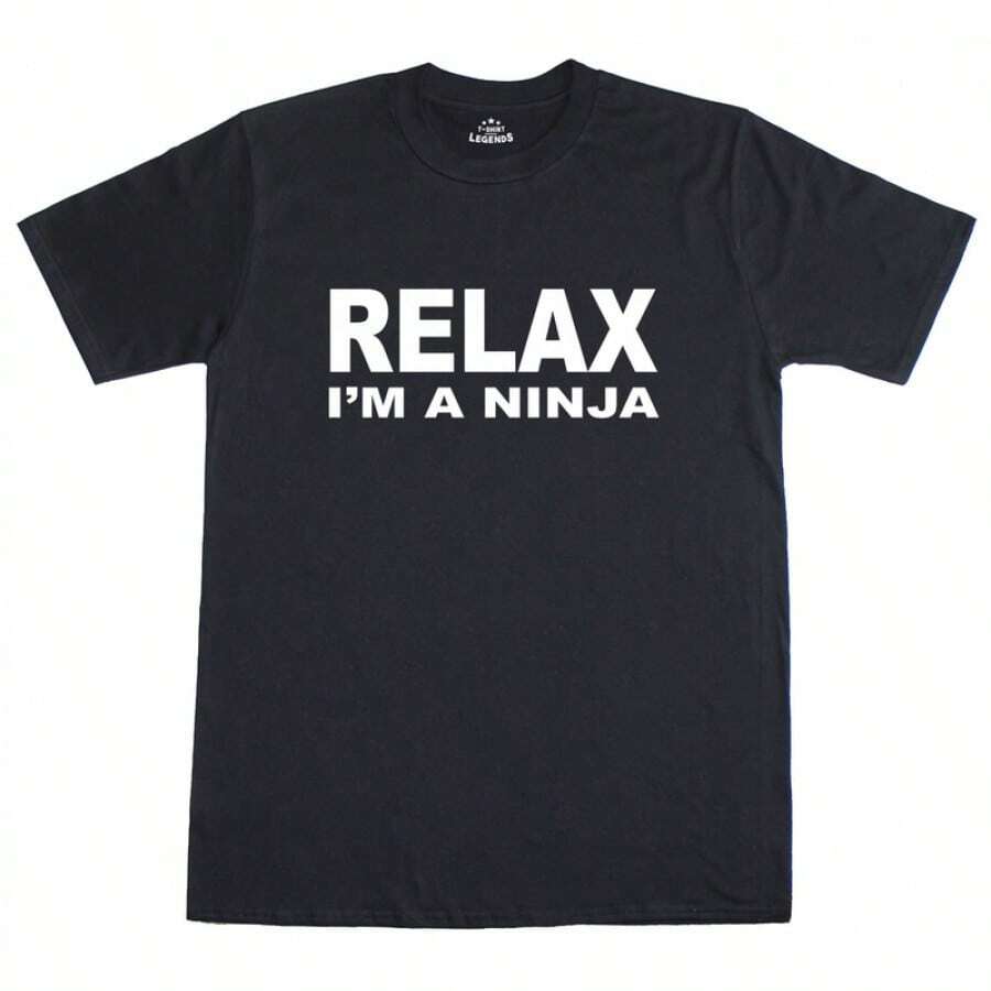 Relax, ich bin ein  – Lustiges, lockeres Baumwoll-T-Shirt für Herren - Schwarz - Übersicht 1
