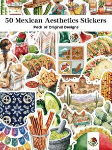 YWWBLD 50pcs Mexican Style Stickers, Suitable For Skateboard, Guitar, Luggage, Folder, Room Decor DIY Graffiti Stickers - Multicolor - View 9