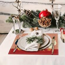 Multi-Pack Farm Chicken Placemats In 2 Styles: Red Checkered & Linen Embroidered. 100% Polyester, Non-Slip, Heat-Resistant, Easy To Clean. Ideal For Farmhouse Kitchens, Meals And Gatherings. - Multicolor - View 8