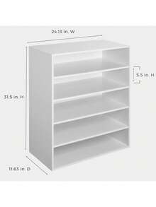 1565 Stackable 5-Shelf Organizer, White - Organizer - View 3