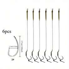Avlcoaky 6pcs Fishing Hooks Rig Jig Worm Hooks Fish Hook - Multicolor - View 10