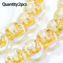 2pcs 16mm Multicolor Crown Beads Acrylic Loose Beads DIY Jewelry Making Necklace, Bracelet, Earrings Handmade Beading Accessories Materials - DIY Crown Beads - View 11