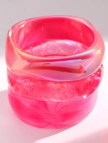 1/3pcs Minimalist Versatile Exaggerated Thick Colorful Resin Bangle Set, Stackable Bracelets, Simple High-End Style, Suitable For Daily Wear - Multicolor - View 5