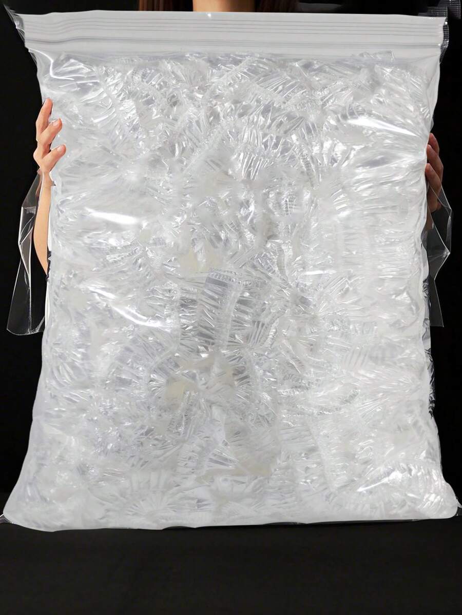 500/200/100入一次性食品保鮮膜蓋，PE材質，超值裝，浴帽式多用途無味廚房保鮮膜，彈性可拉伸，鋁箔紙與保鮮膜的完美替代品