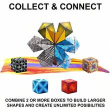 Geometrically Variable Magnetic Cube 3D Decompression Thinking Training Puzzle Pieces 3D Decompression - 藍色海水 - 查看 4