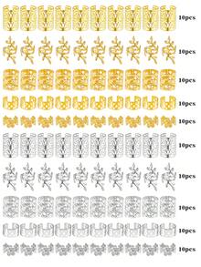 100pcs Elegant Braided Hair Accessories Adjustable Hair Rings Intricate Design Vintage Style Women's Dreadlock Accessories - Gold and Silver - View 8