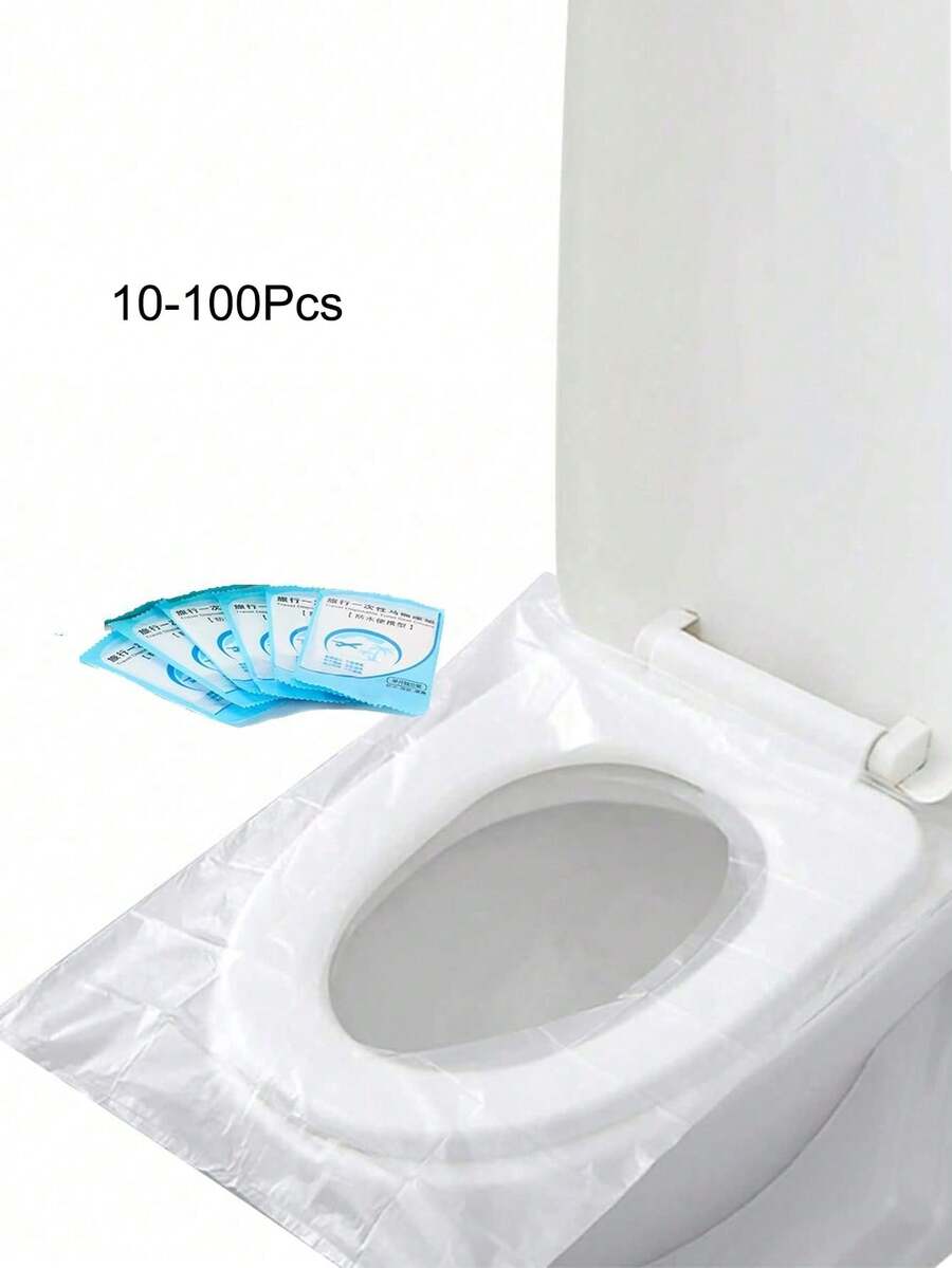 10-100個一次性馬桶座墊套，塑膠材質，防水防滑，包裝，便攜式馬桶座墊套