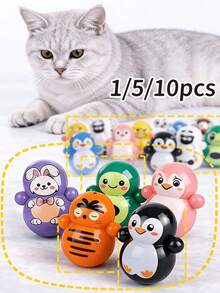 Cat Swaying Toy, Suitable For Indoor Cats, Self-Rolling Cat Toy, No Battery Required, Random Style, Lightweight Plastic Cat Educational Toy, Durable And Portable, Fun Chasing Exercise And Relaxation, Kitten Gift - Multicolor - View 4
