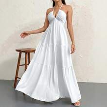 Elegant Dresses Women, Halter Neck Dresses, Strapless Vacation Dresses - Red - View 2