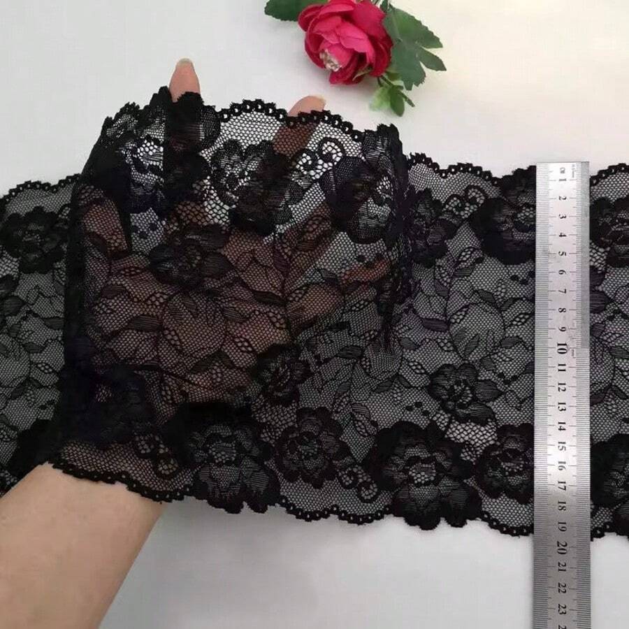 2 Yards French Vintage Rose Lace Trim, Black And White Colors Available, DIY Clothing Decoration Accessories