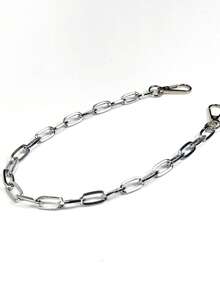 Cadena de una sola capa estilo gótico punk, accesorio de cinturón de moda urbana unisex, para combinar con jeans y cartera en atuendos de concierto - Plateado - Ver 4