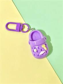 1 pieza 6 piezas Llavero con forma de zapatilla pequeña colorida, colgante de zapato pequeño de dibujos animados lindo y dulce, accesorio para bolso, adecuado para combinar diariamente, regalo de fiesta - Pack de 6 llaveros de pantuflas pequeñas de colores - Ver 5