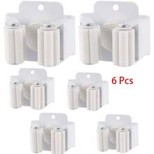 2/4/6/8/12pcs Broom & Mop Hooks, Wall-Mounted Broom Holders, Heavy Duty Garden Tool Organizer Racks For Rakes, Shovels, Stainless Steel Mop Hooks With Screws, Multi-Function Wall Mounted Rack - White - View 17