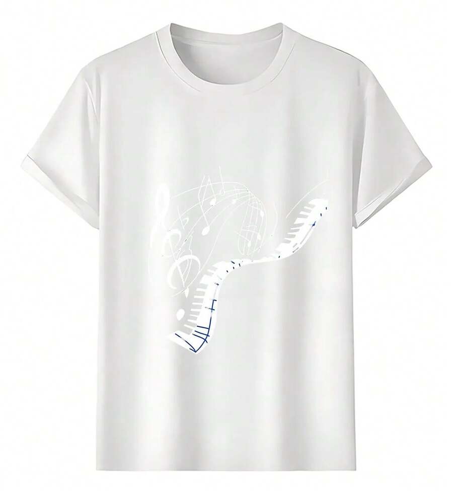 White Piano Music T-Shirts - White - View 1