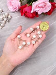 1/10/20pcs Faux Pearl Buttons, Unisex, No Sewing Required, Reusable 10mm Buttons, Detachable, Suitable For Shirts, Dresses, Sweaters, Camisoles, Slips, Wedding DIY Crafts - Multicolor - View 5