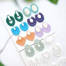 Polymer Clay Cutters & Embossing Tools Geometric Annular French Style Bohemian Art Deco Hollow Molds For Earrings Jewelry Making - White - View 3
