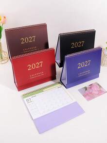1PC Large 2027 Retro Desktop Calendar, Stylish Home Decoration,Compact Vertical Flip Design, Durable Metal Ring Binding, Clear Monthly Layout - Single Piece - View 4