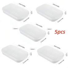 5pcs/1pc Portable Sandwich Box With Lid, Reusable Bread Container For School Lunch, Toast Storage Box For Picnic & Office, Stackable Food Organizer Case, Minimalist White Sandwich Holder , Minimalist Kitchen Storage Bin For Ramen, Dumpling & Bacon - View 15