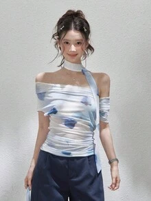 Women Tops - Blue - View 6