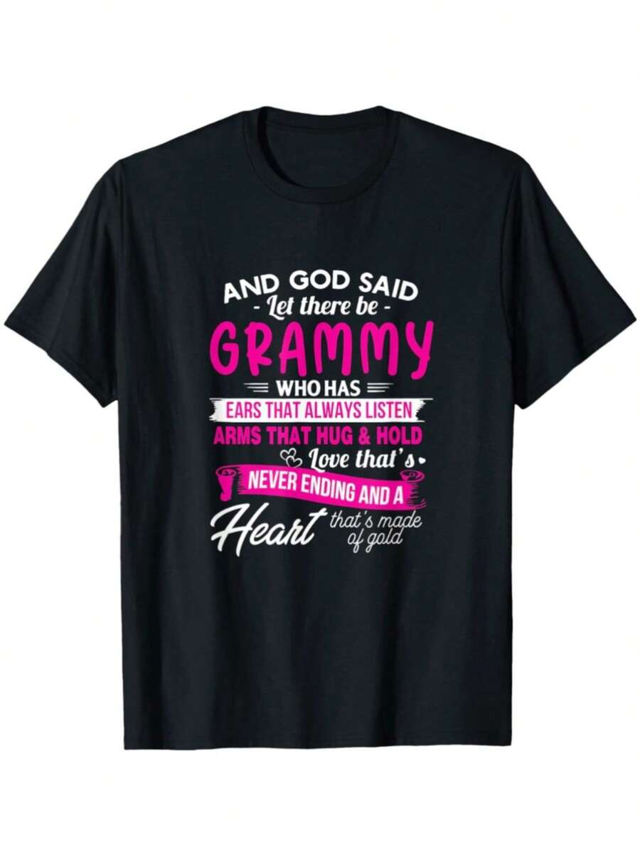 Y Dios declaró: 'Que haya un Grammy.' Esta camiseta presenta un diseño para quienes siempre escuchan, diseñada para la comodidad con cuello redondo, tela ultra suave, material transpirable y - negro - Ver 1