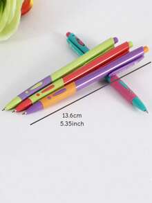 8/6/4/1pc Retractable Ballpoint Pens, 0.7mm Blue Oil-Based Ink, High Color Contrast Fashion Design, Suitable For Elementary School Students Note-Taking, Vintage Office Supplies, Multi-Function Pens - Multicolor - View 7
