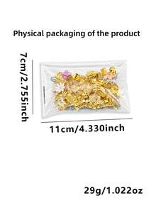 75pcs Floral Fantasy Hair Rings, Includes White Heart, Pearl, Daisy, Pink Butterfly And Camellia, Multi-Shape Adjustable Braided Hair Accessories - Gold - View 9