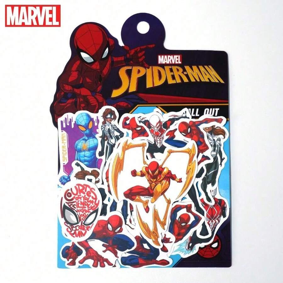 Marvel 50張漫威官方授權蜘蛛人與死侍貼紙,適用於行李箱、筆電、手機、水壺、滑板裝飾,日送給家人與朋友的趣味禮物 - A - 查看 1