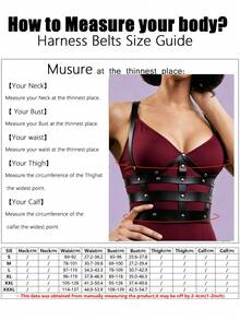 1pc Women's Punk Gothic Style Dark Black Personalized Fashion Outerwear Corset Leather Lace-Up Corset Leather Harness Suitable For Stage Performance Music Festival Party Gathering Commute Matching - Black - View 4