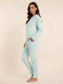 Eatifa Women's Long Fleece Pajamas, Furry, Warm, Winter, Closed, Glows In The Dark - 查看 4