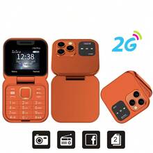 SERVO I16 Pro 2G Mini Flip Phone, Dual SIM Dual Standby, Call Recording, Quick Dial, FM Radio, Blacklist, Small Foldable Phone - Orange - View 14