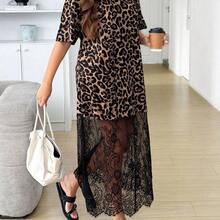 yonghongmaoyi1  LUNE Vestido de verano casual y elegante de talla grande con mangas cortas y hombros caídos con encaje - Blanco - Ver 2