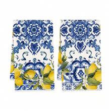 2pcs Kitchen Towels, Modern Kitchen Supplies Blue Plaid Lemon Pattern Super Soft Microfiber Kitchen Towels, 40*60cm/15.7*23.6in Towels, Single-Sided Printed, Kitchen Dish Cloths, Suitable For Restaurant Kitchen Bathroom Decor, Holiday Gift - Multicolor - View 22
